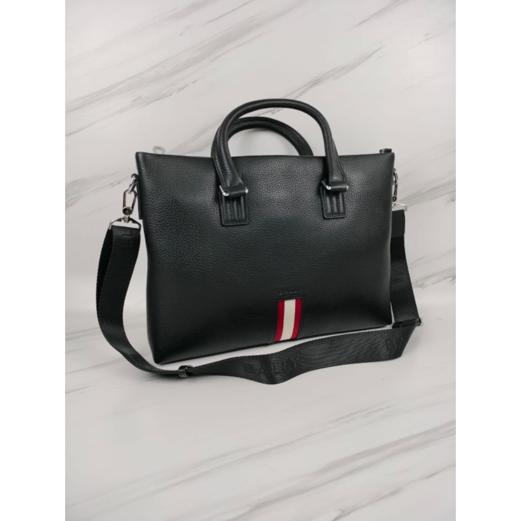 Tas kantor Bally kulit asli tas laptop mewah briefcase dokumen vip