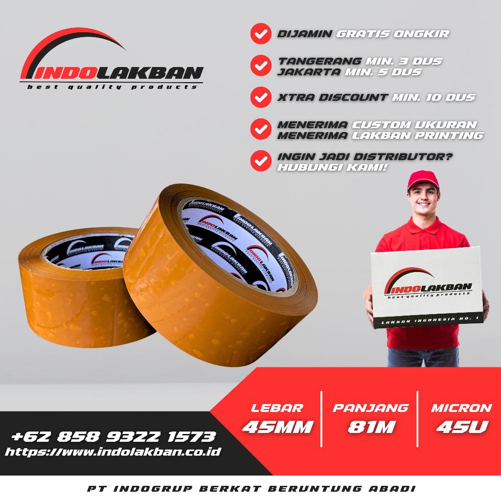 

( PER SLOP ) INDOLAKBAN LAKBAN COKLAT 2 INCH 90 YARD 45 MICRON - 81 M