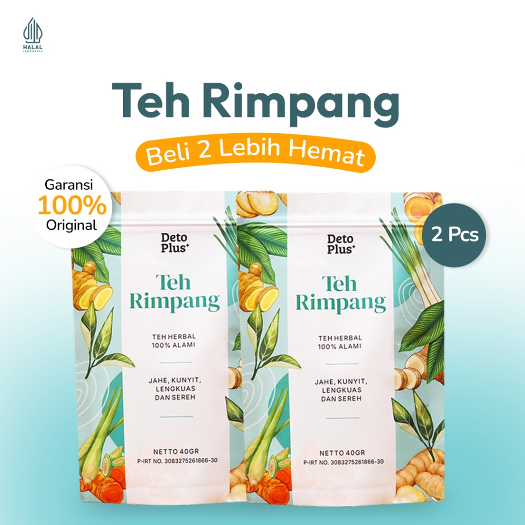 

[JSR] 2 Teh Rimpang Detoplus - Teh Celup Instan Rempah Alami Jahe Kunyit Lengkuas Sereh - Halal & Original