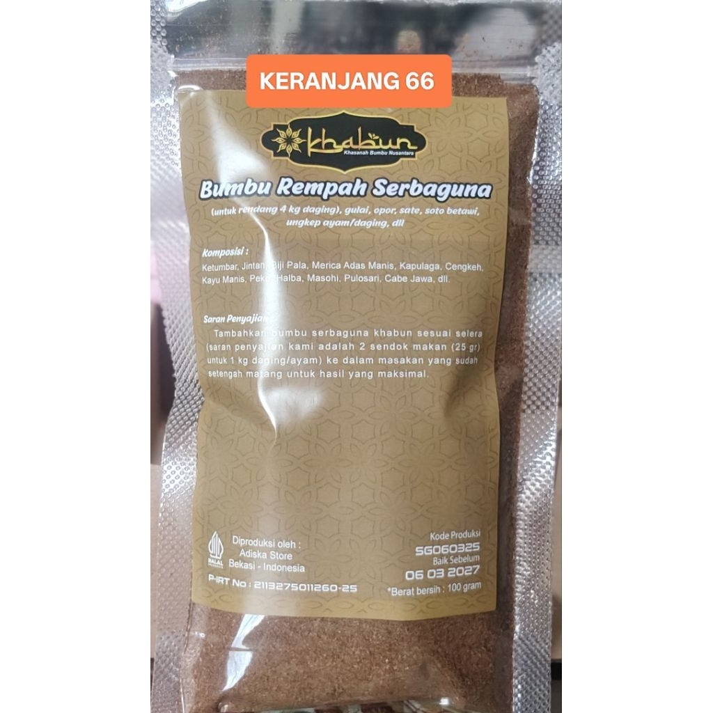 

Bumbu Rendang dan Gulai Serbaguna Khabun 100 gr