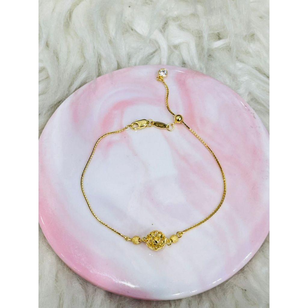 gelang serut bola kerawang pasir simple terbaru emas asli kadar 700