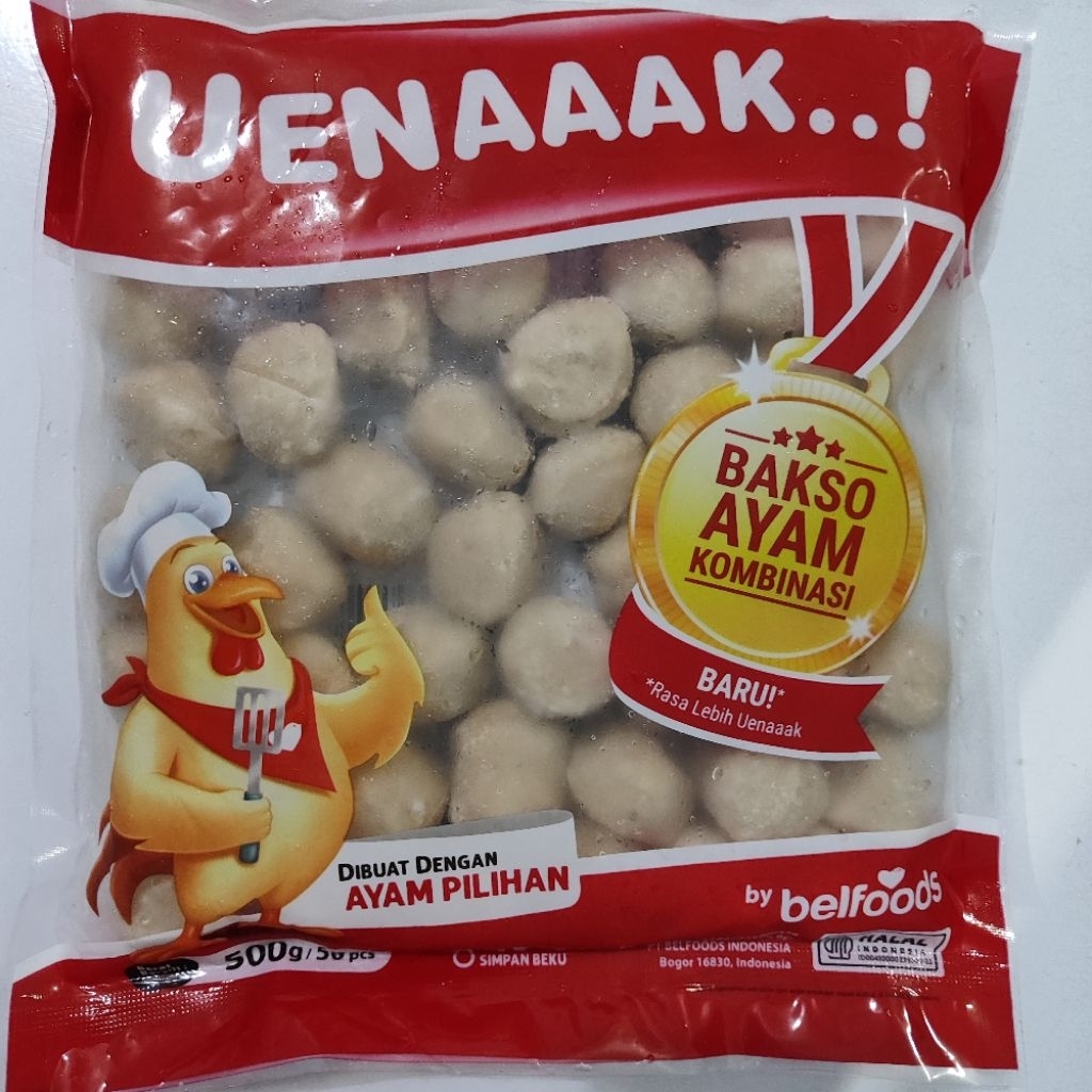 

Belfoods Bakso Ayam Uenaaak 500g Isi 50