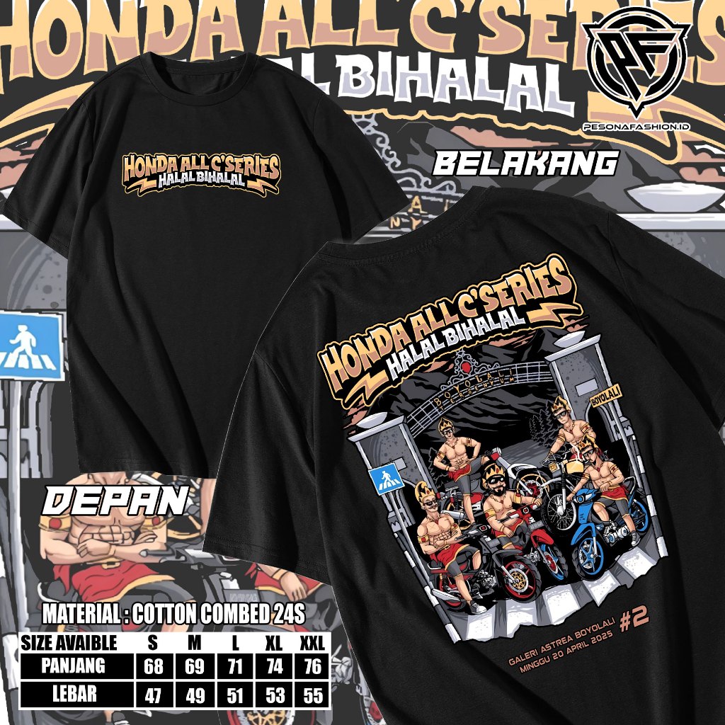 baju kaos pria HALAL BIHALAL #2 #1 HONDA ALL C SERIES HONDA ASTREA GRAND INDONESIA Otomotif Legend k