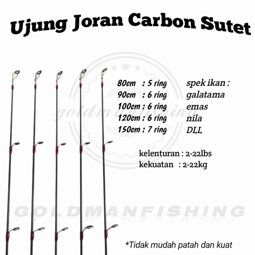 Ujungan joran kenzi bahan sutet 6mm 75-180cm