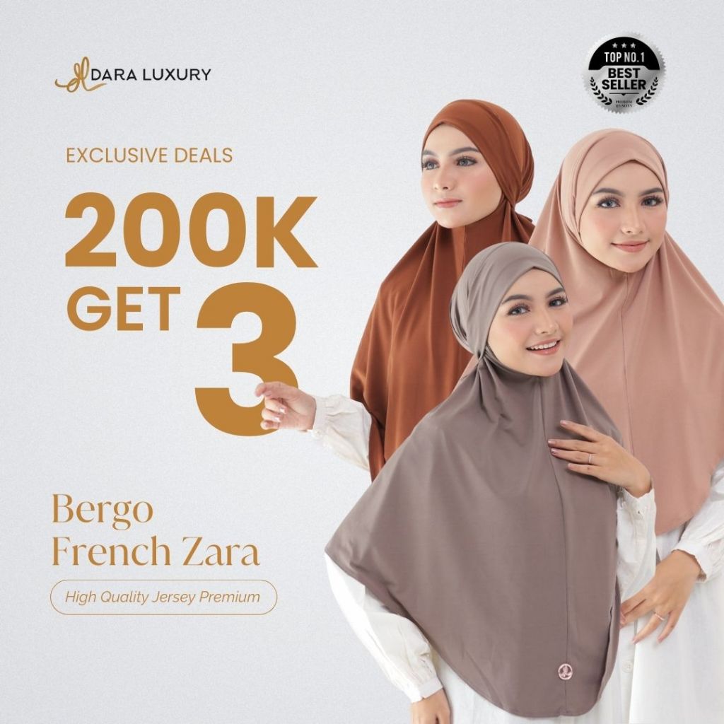 Dara Luxury | Zara | Hijab French Khimar 2in1 Jersey premium