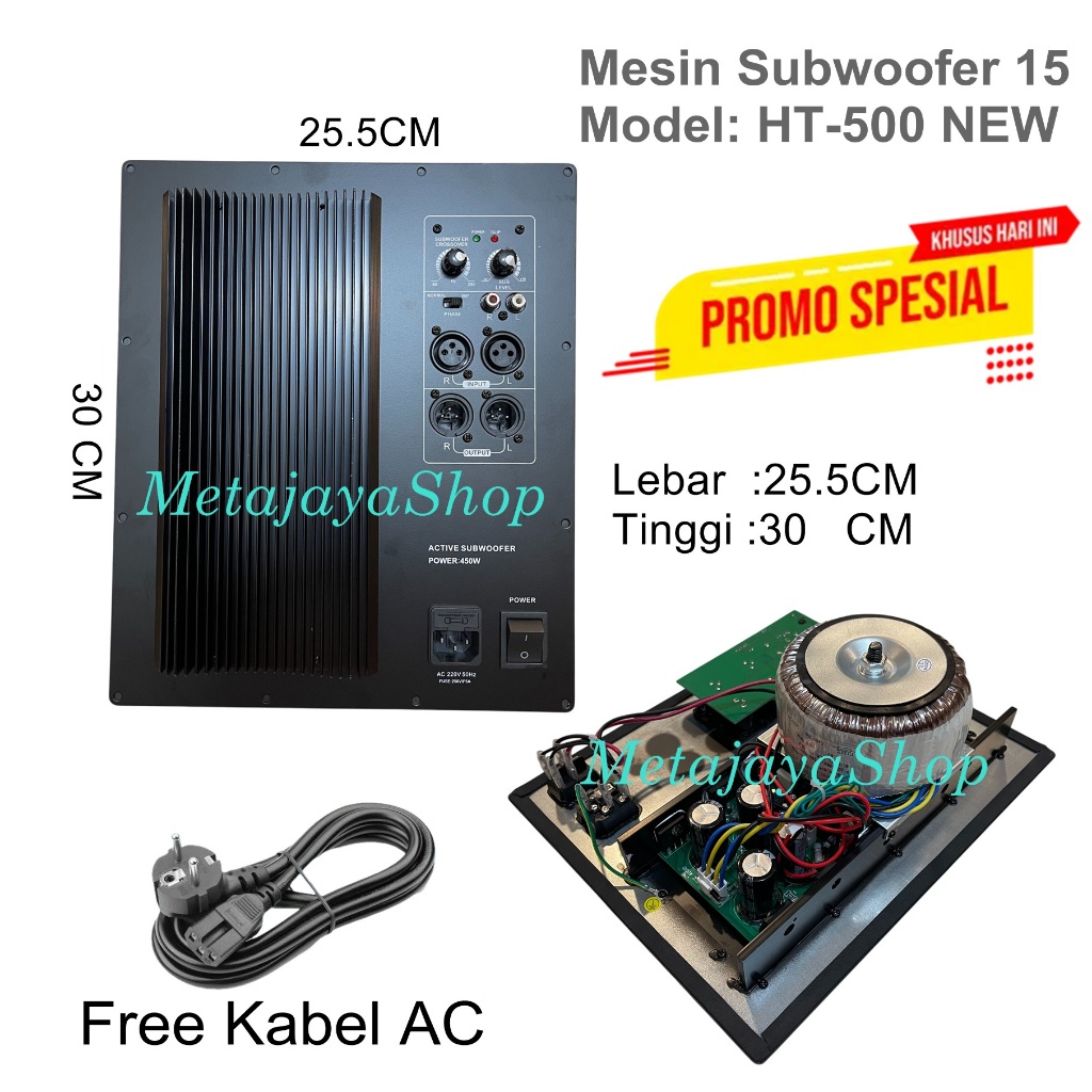 Modul  Speaker Subwoofer / Kit Subwoofer HT-500 Class H Mesin Sub 25.5X30cm