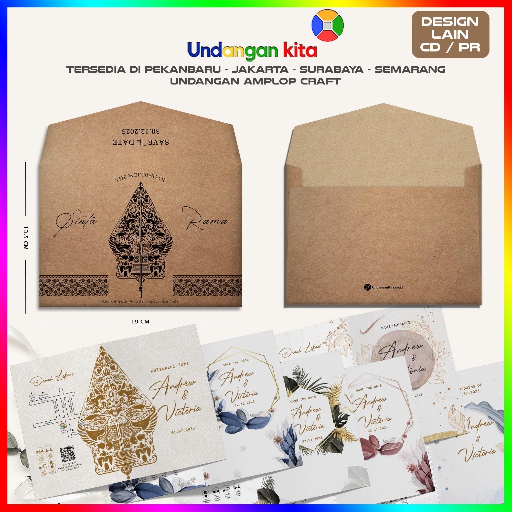 

Undangan Amplop Craft + Jasmine Glitter Softcover Rustic Elegan Murah Undangan Kita Eksklusif