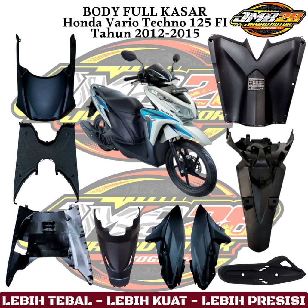 JMB - Cover Body Kasar Atas Bawah Tengah Samping Depan Vario Techno 125 Fi Old 2012 2013 2014