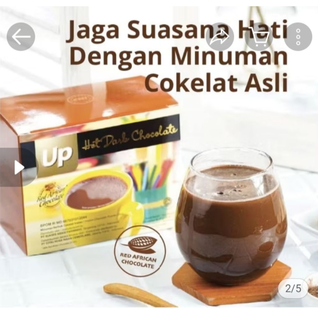 

CNI minuman coklat asli Up Hot Dark Chocolate 1 box isi 15 sachet.
