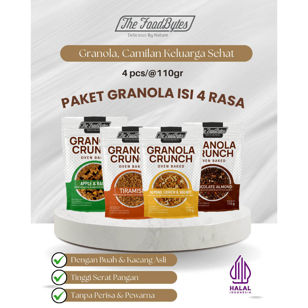 

Promo Bundling: Granola Diet Sehat The Foodbytes - 4 Varian Rasa