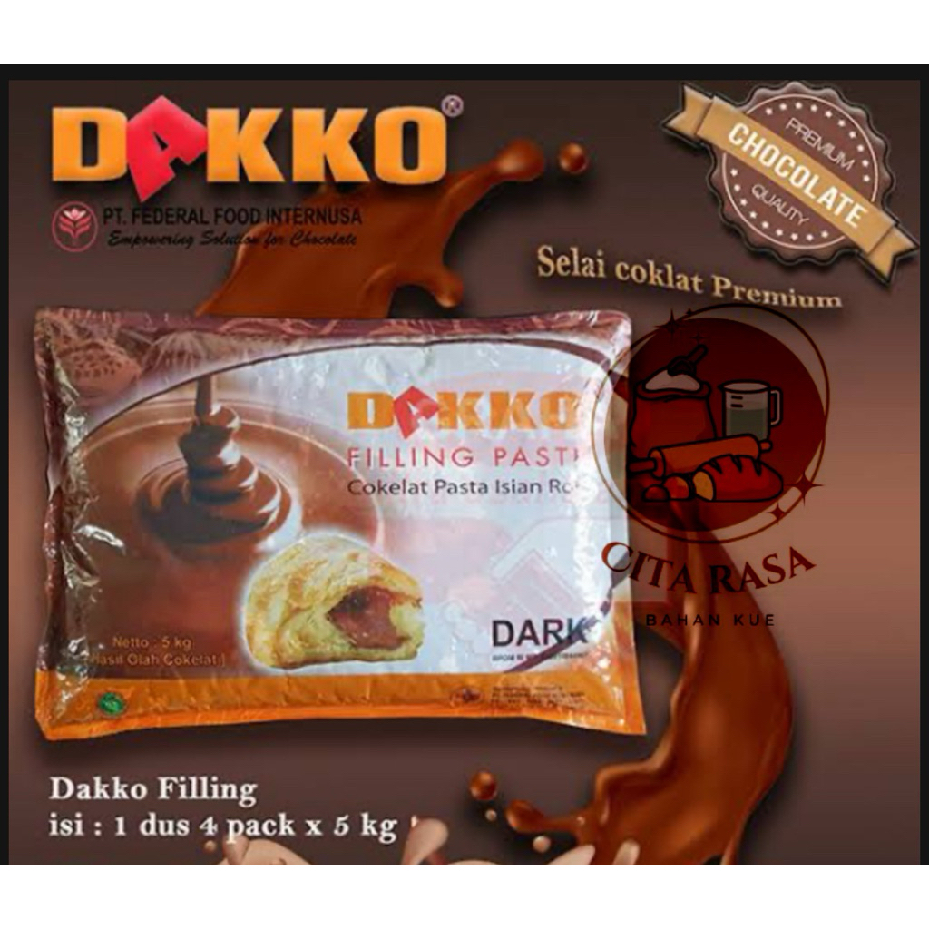 DAKKO SELAI COKLAT KEMASAN 5 kg/ SELAI COKLAT DAKKO 5 KG