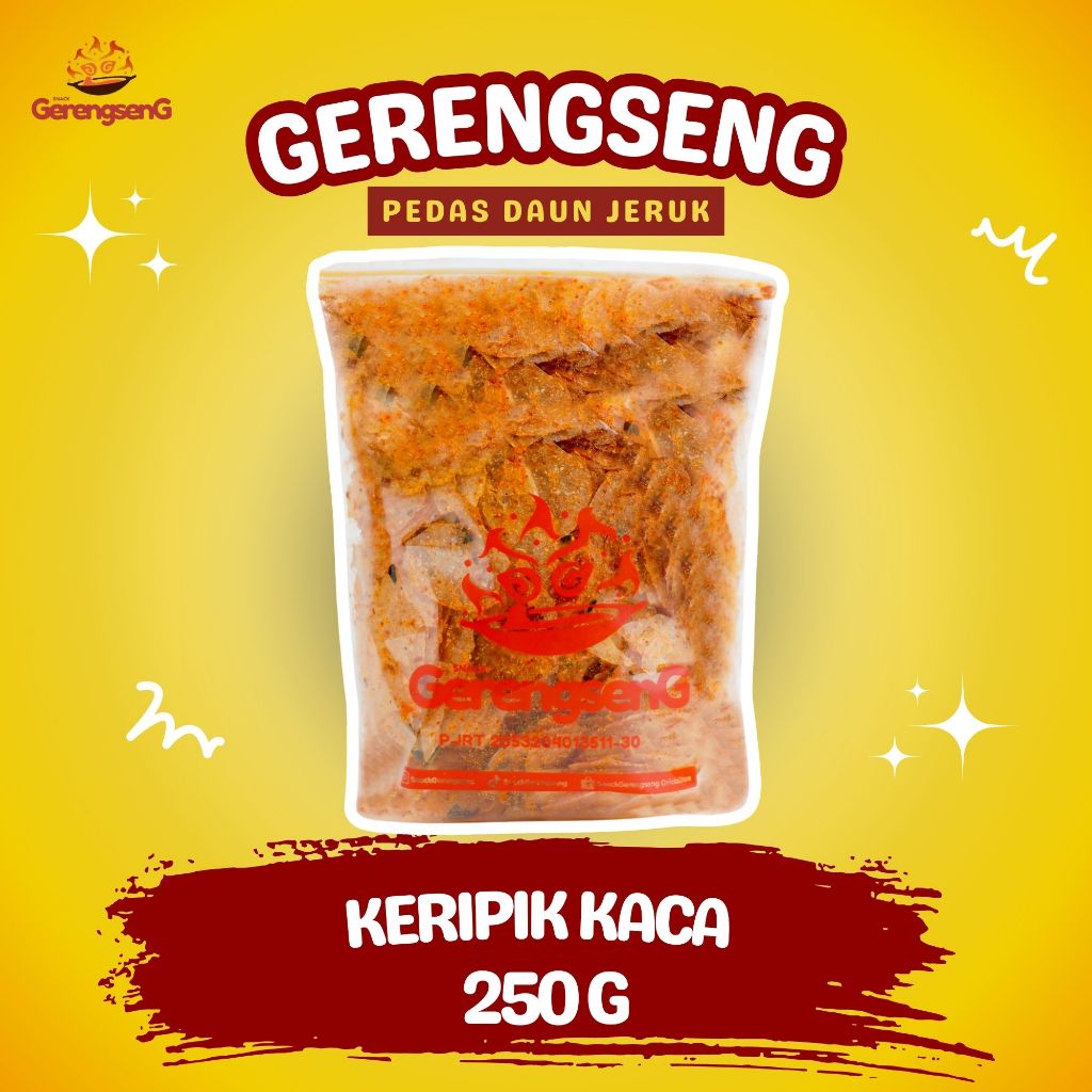 

Gerengseng Keripik Kaca - Pedas Daun Jeruk 250g