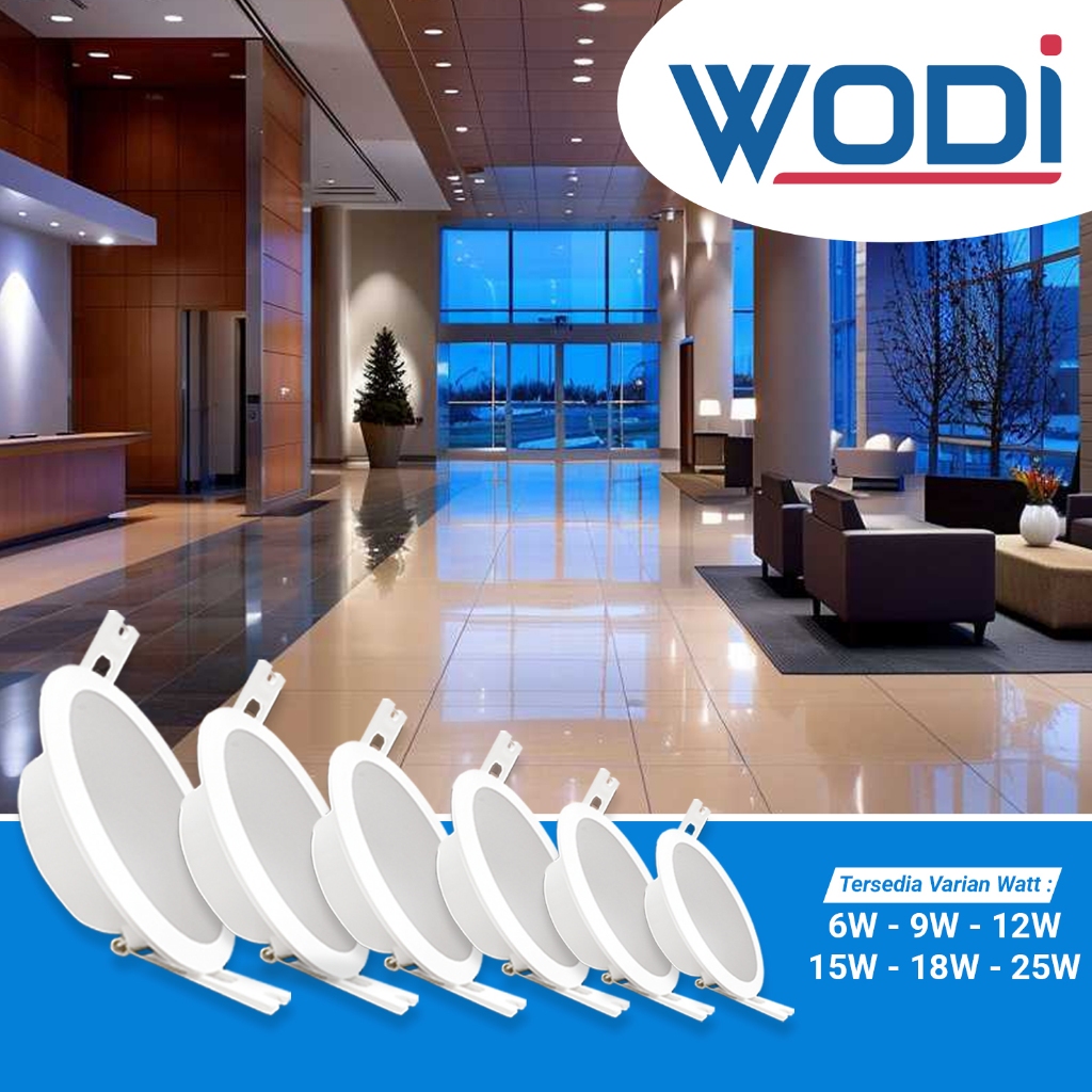 Wodi Downlight LED Panel Plafon 6-9-12-15-18-25 Watt IBR Bohlam Lampu Rumah Cool Daylight Putih