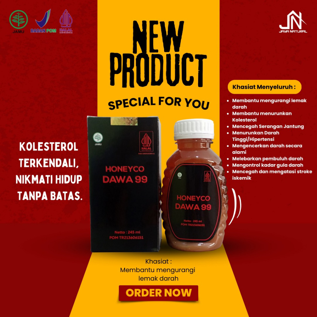 

HONEYCO DAWA 99 Herbal Jantung Kolesterol Lemak Darah