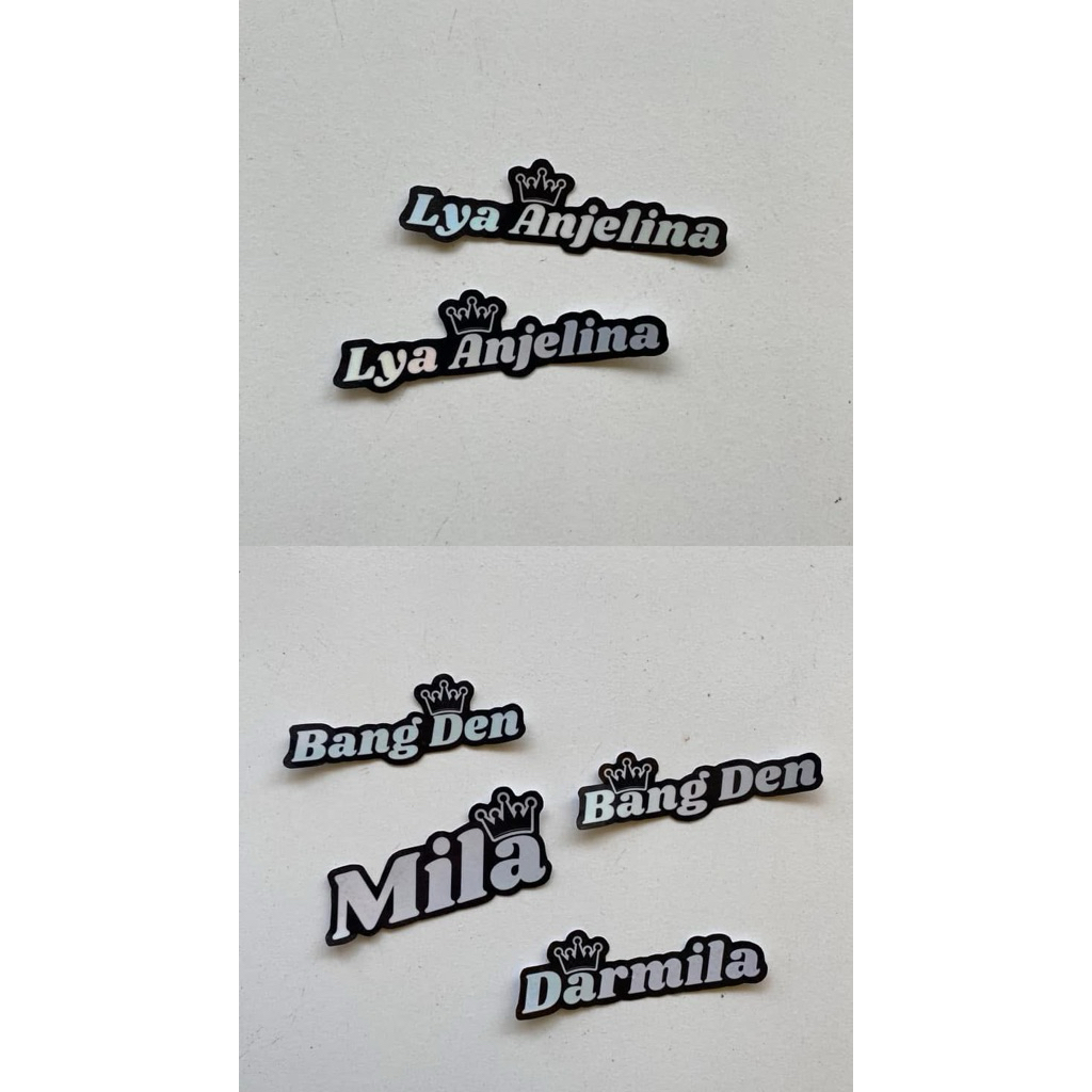 

stiker custom nama hologram waterproof