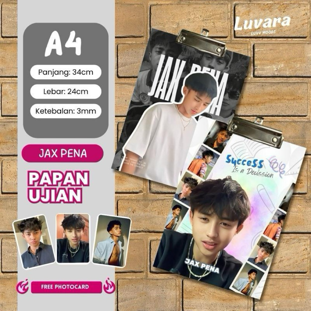 Clipboard Papan Ujian Kayu Mdf 3mm Jax Pena Bonus Photocard Idolamu