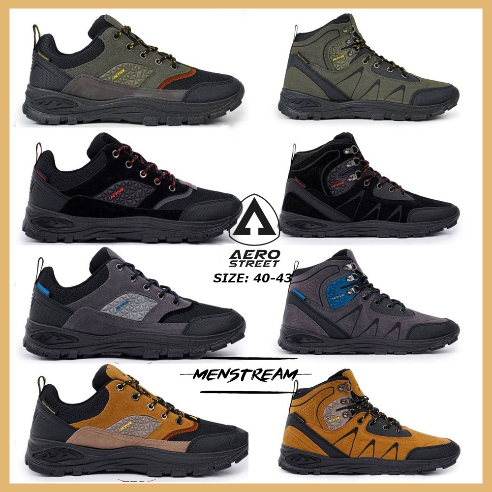Aerostreet 40-43 Active Low / High - Sepatu Sneaker Boots Adventure Naik Gunung
