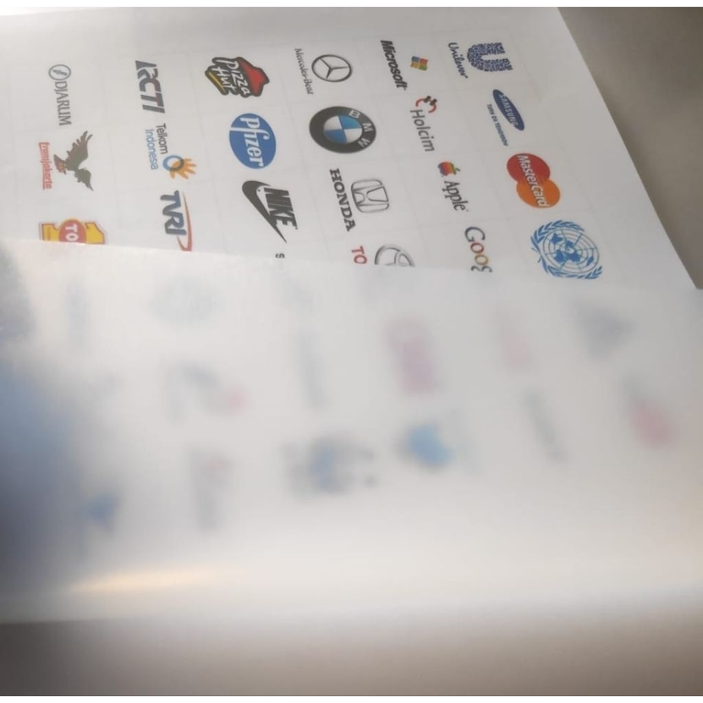

10 Lembar Kertas Sticker Vinyl Transparan Waterproof / Stiker Vinyl Tahan Air
