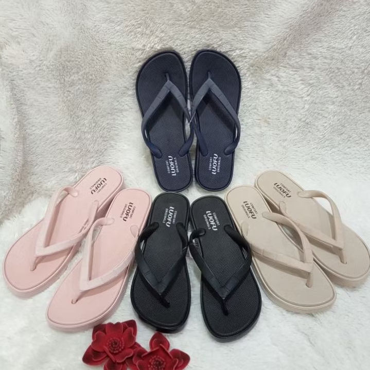 SANDAL LUOFU JAPIT WEDGES UNTUK WANITA