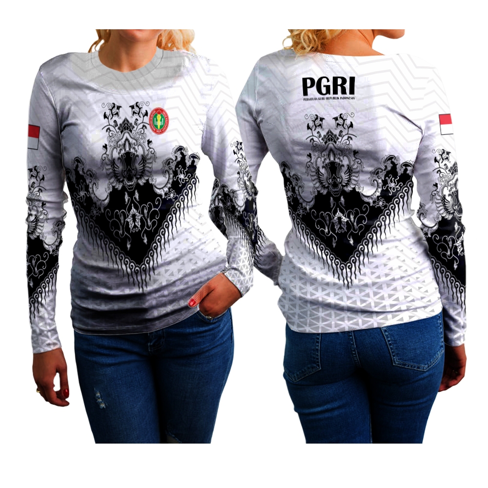 KAOS JERSEY WANITA TANGAN PANJANG PGRI PRINTING KEREN 2025