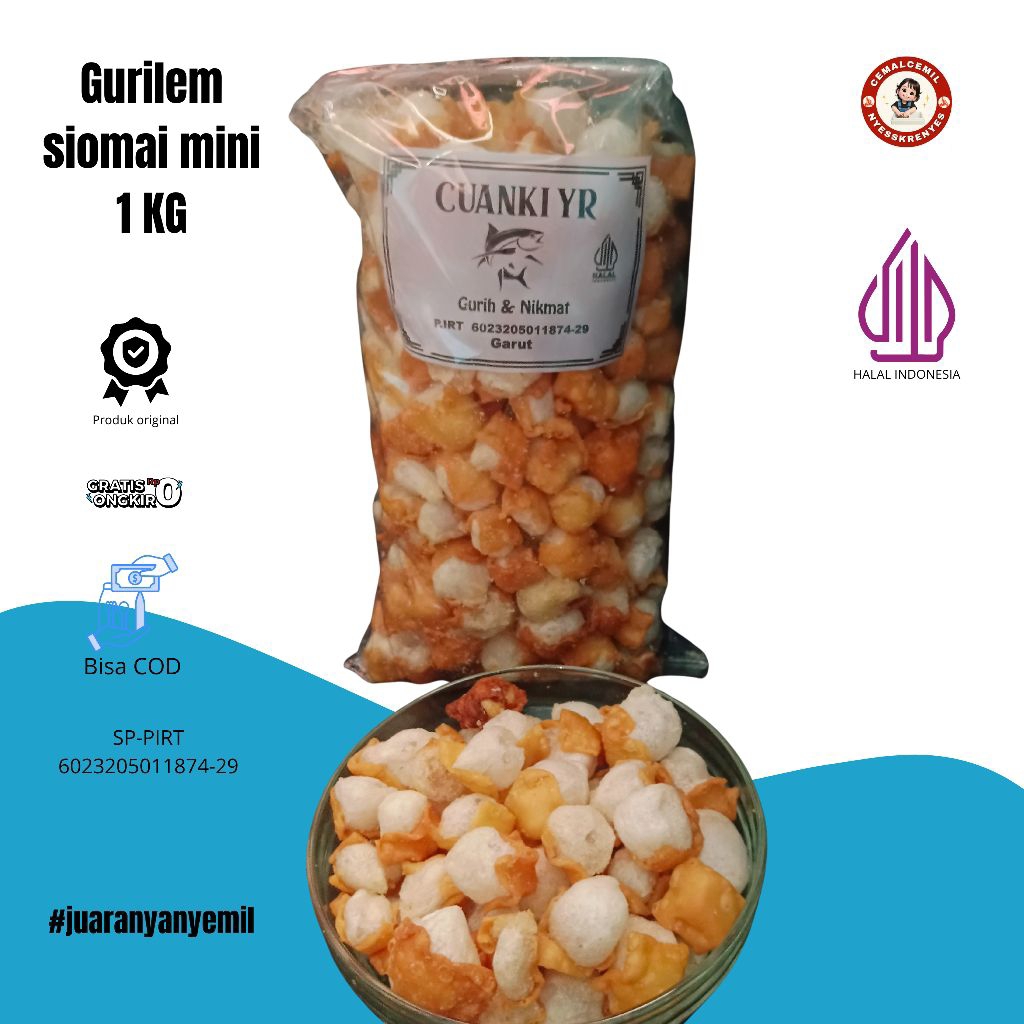 

siomai mini kering / gurilem 1 kg toping boci dan seblak