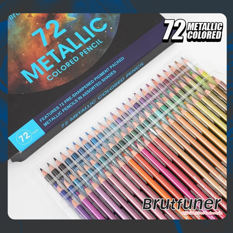 

Brutfuner Original Pensil Warna 72 Colors Metallic / 72 Warna Metallik