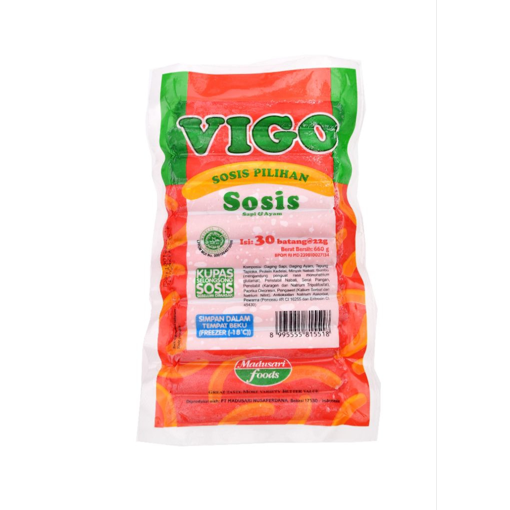 

Vigo Sosis Sapi & Ayam Merah isi 30+2 btg