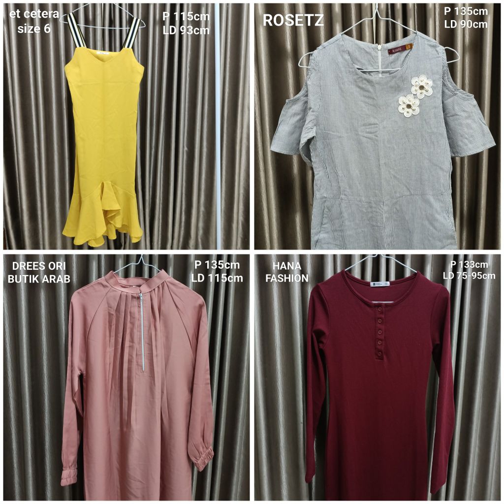 PRELOVED DRESS CANTIK KUNING ET CETERA JUMPSUIT KULOT SKINNY MAROON