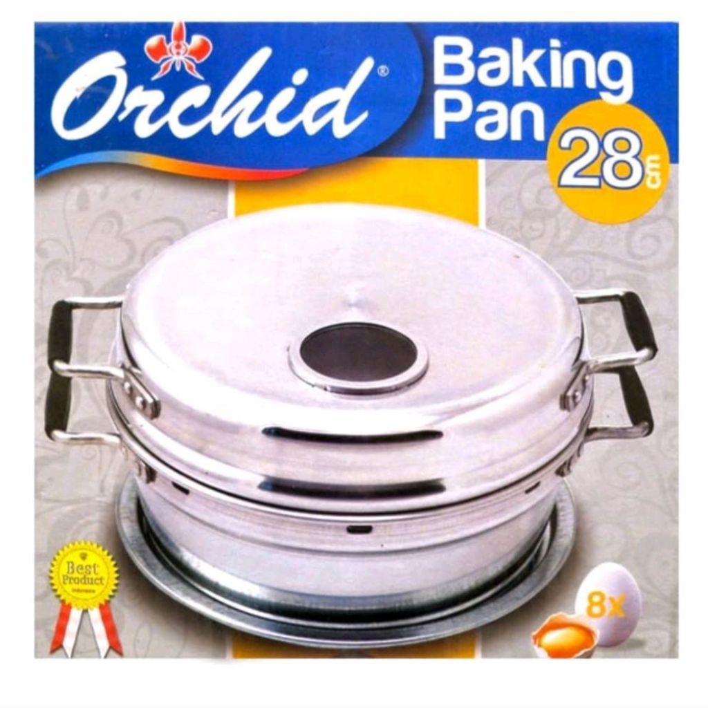 Baking Pan 28 Orchid / Memanggang kue bolu Aluminium