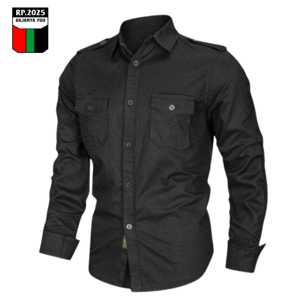 Kemeja Tactical Pria Hitam  Lengan Panjang / Kemeja Pria Lengan Panjang / Kemeja Tactical Pria / Kem