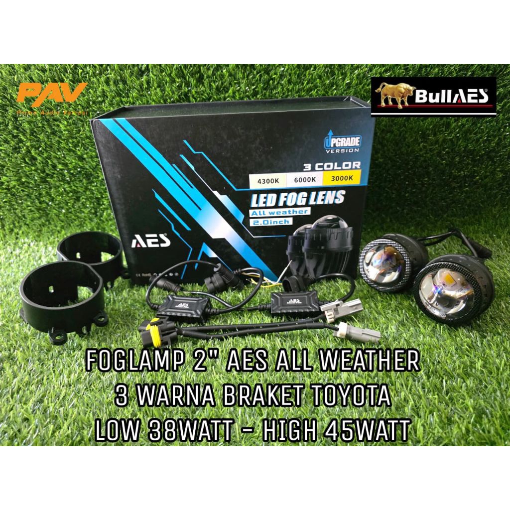 FOGLAMP 2inc AES ALL WATTHER 3WARNA BRAKET TOYOTA