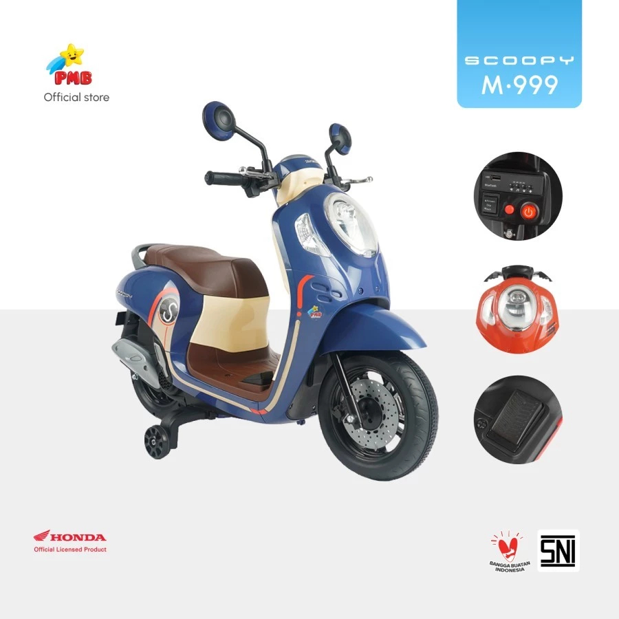 MAINAN MOTOR AKI ANAK TERJANGKAU | MAINAN KERETAAN ANAK MODEL SCOOPY | MOTOR AKI PMB M-999