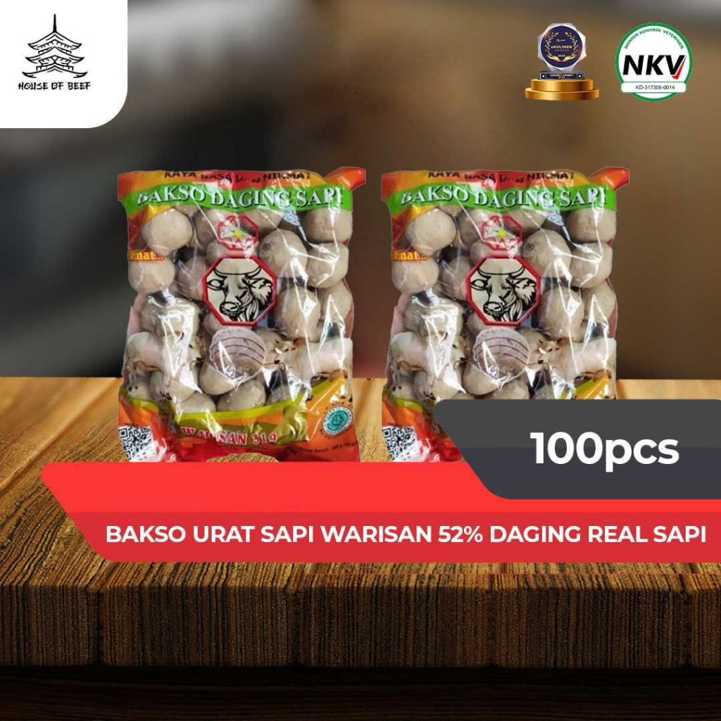 

KHUSUS PULAU JAWA - 100PCS BAKSO URAT SAPI WARISAN 52% DAGING REAL SAPI @2 Bungkus