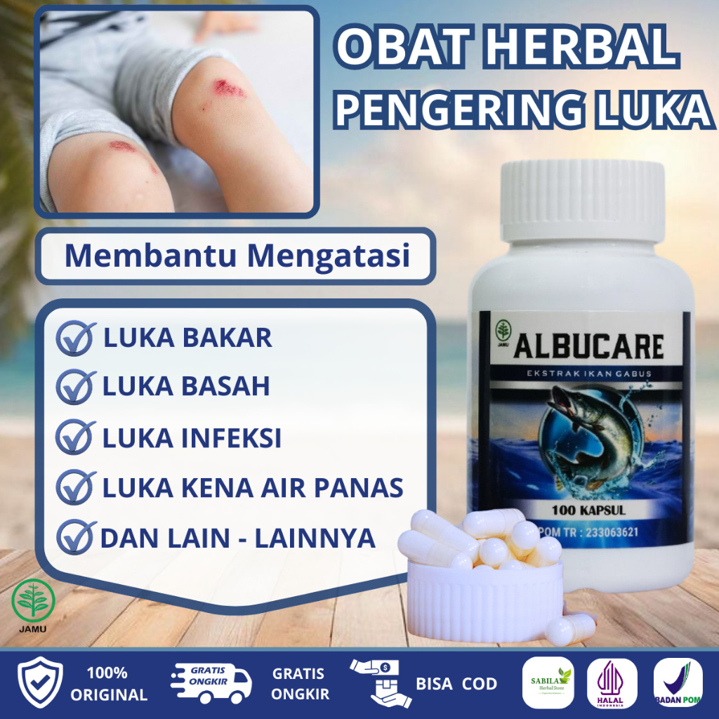 Albucare Obat Pengering Luka Bakar, Luka Basah, Luka Bakar Melepuh Dan Luka Bakar Kena Air Panas - K