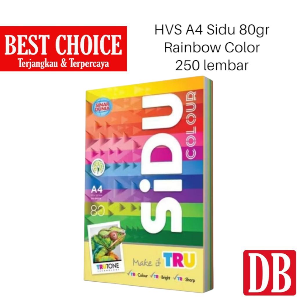 

Sidu Hvs A4 80 Gsm Rainbow Paper 250 Sheets || Sidu Hvs A4 80Gsm Color Copy Paper 250 Lembar