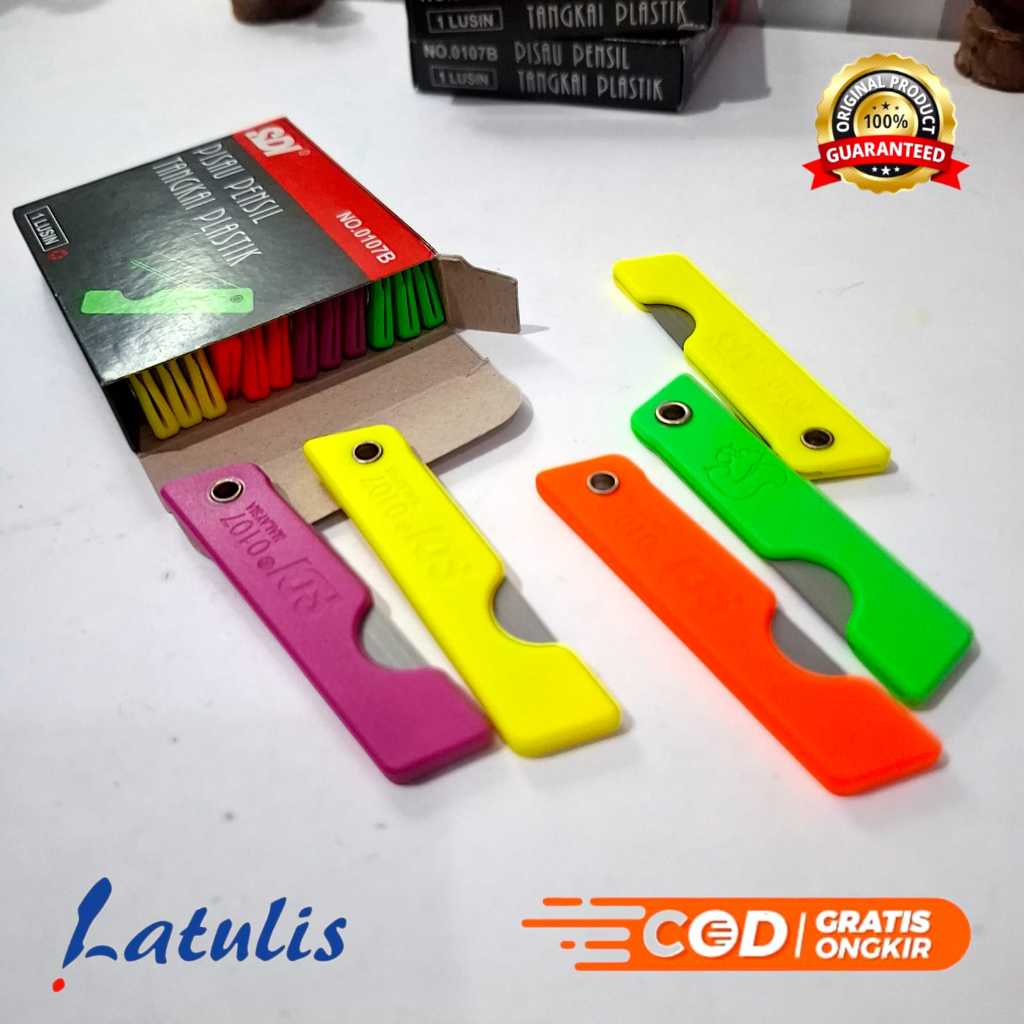 

(12 Pcs) Silet SDI Warna untuk Sekolah SDI Pencil Knives / Silet / Pisau Lipat 0107B
