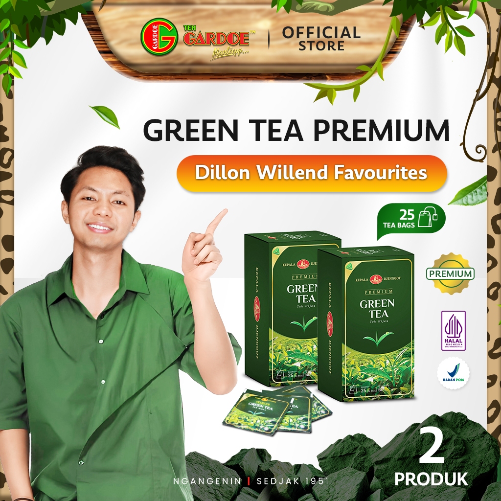 

(PROMO BUNDLING) Kepala Djenggot Green Tea Premium 25's 50 gr x 2 pcs