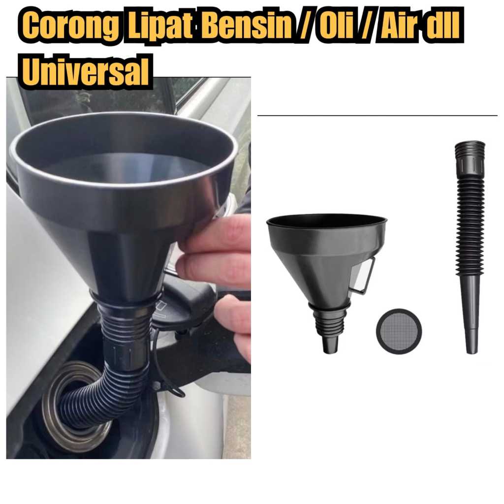 corong oli fleksibel corong air universal multifungsi Corong bensin Mobil Corong minyak