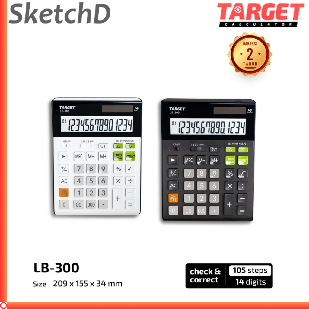 

Kalkulator meja sedang 14 digit Target LB 300L Desk Calculator LB300L