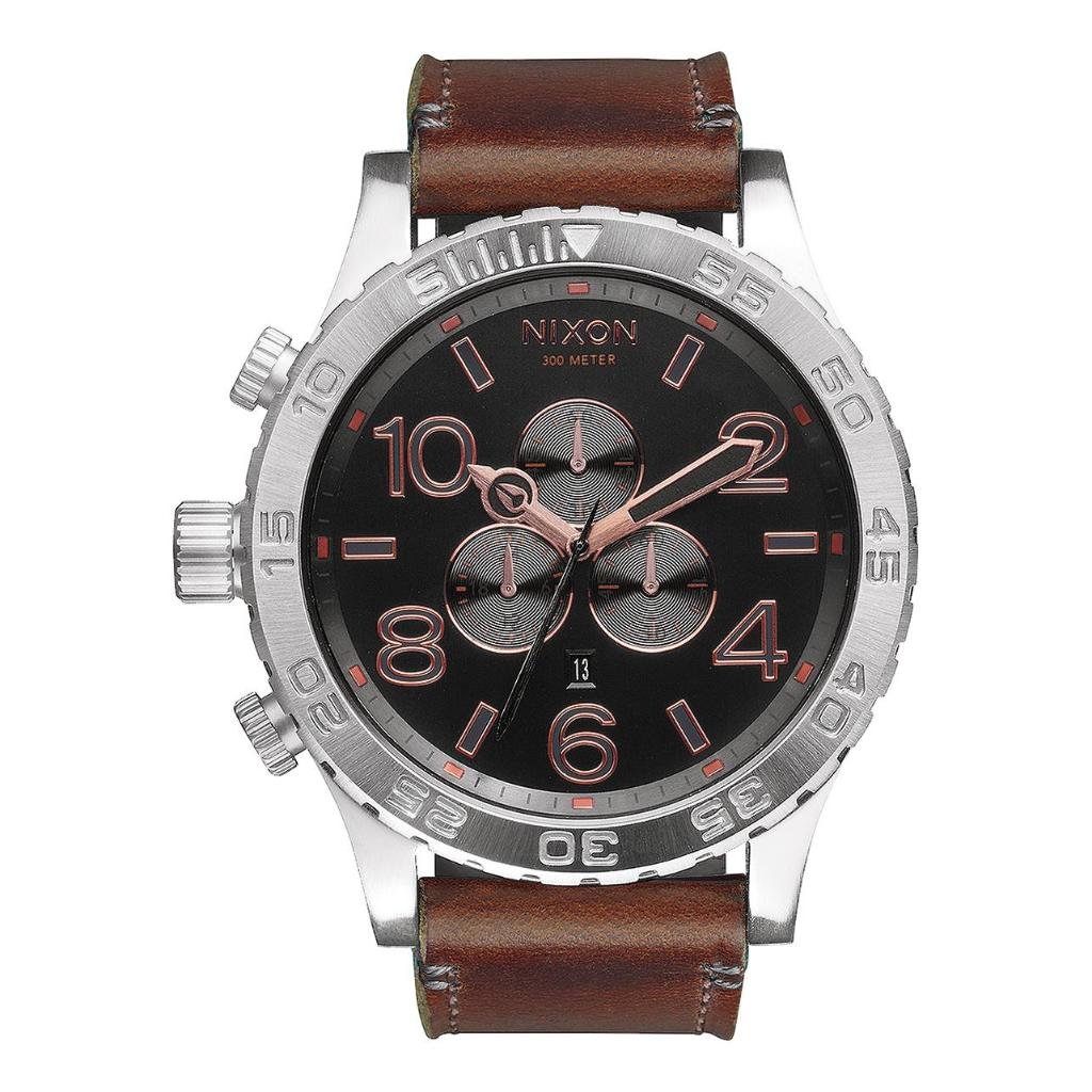 NIXON A1242064 - 51-30 CHRONO LEATHER GRAY/ROSEGOLD