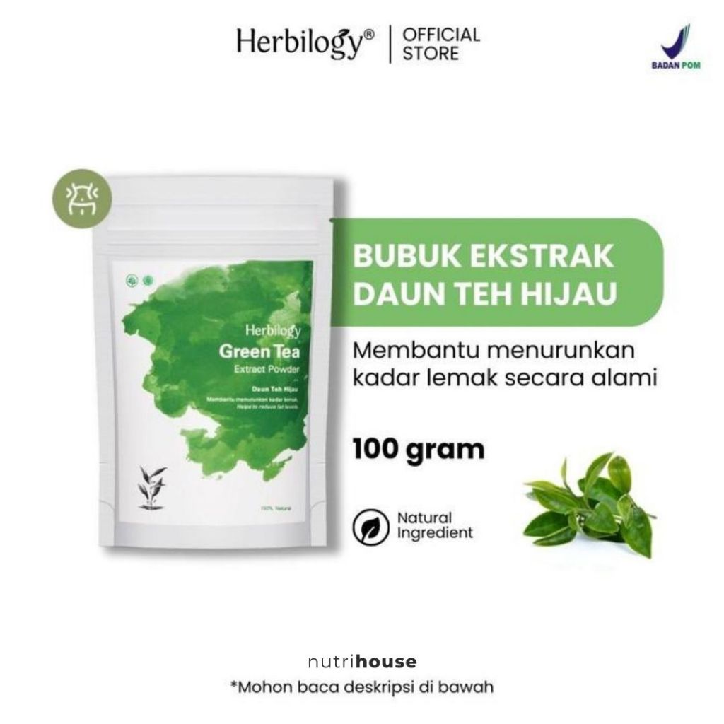 

Herbilogy Green Tea Extract Powder 100gr Detox Greentea