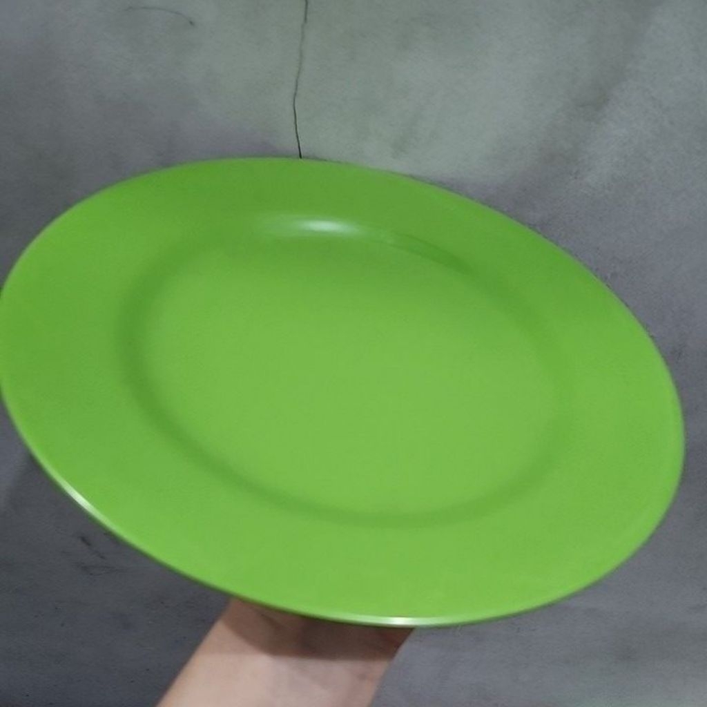 Piring Makan Ceper Melamin Hoover 4190 Piring Warna Putih Hijau Merah Oren Cream Biru Melamin