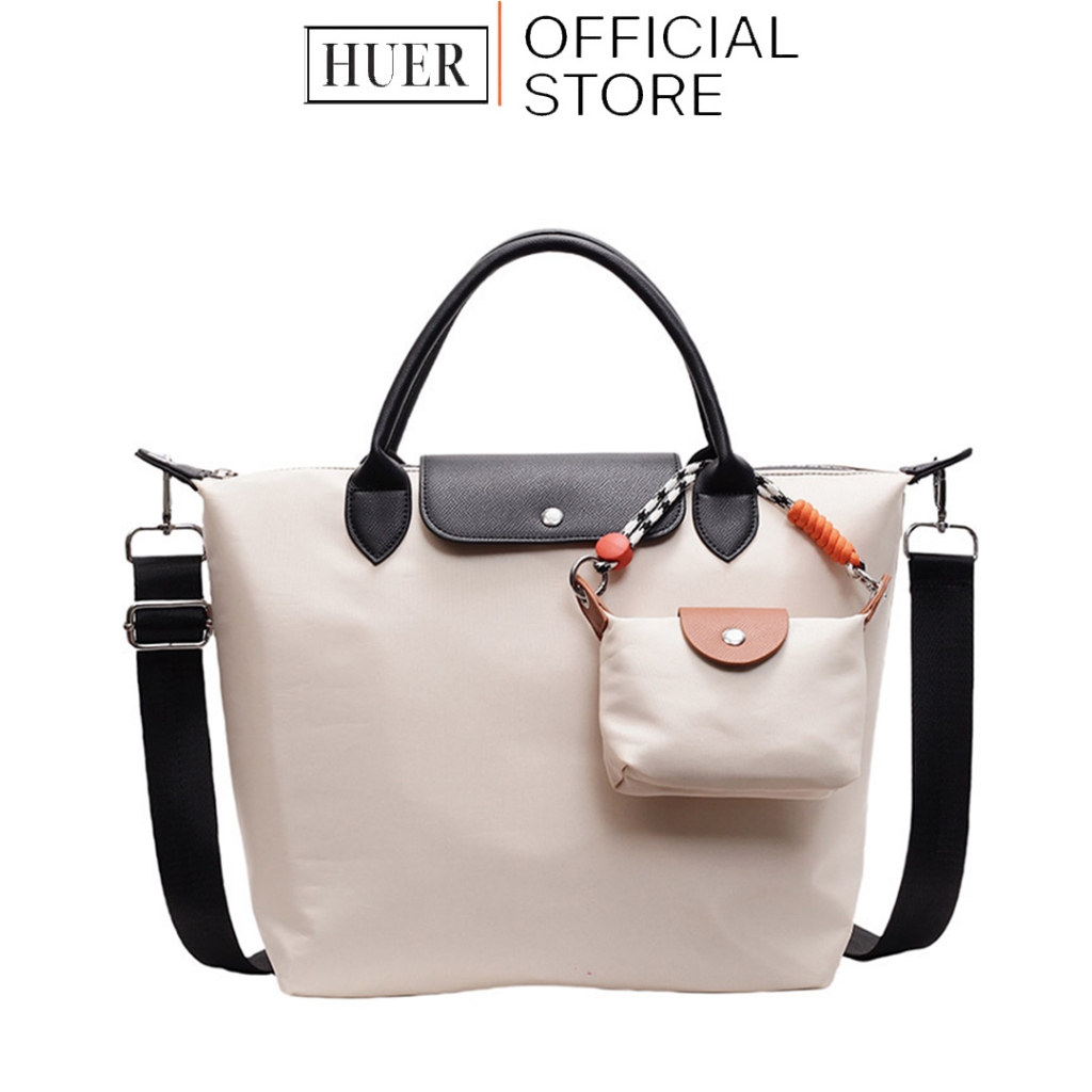 HUER ~ Tas Wanita Niseya Durable Nylon Tote Bag With Charm Bag 9536-625 #7490