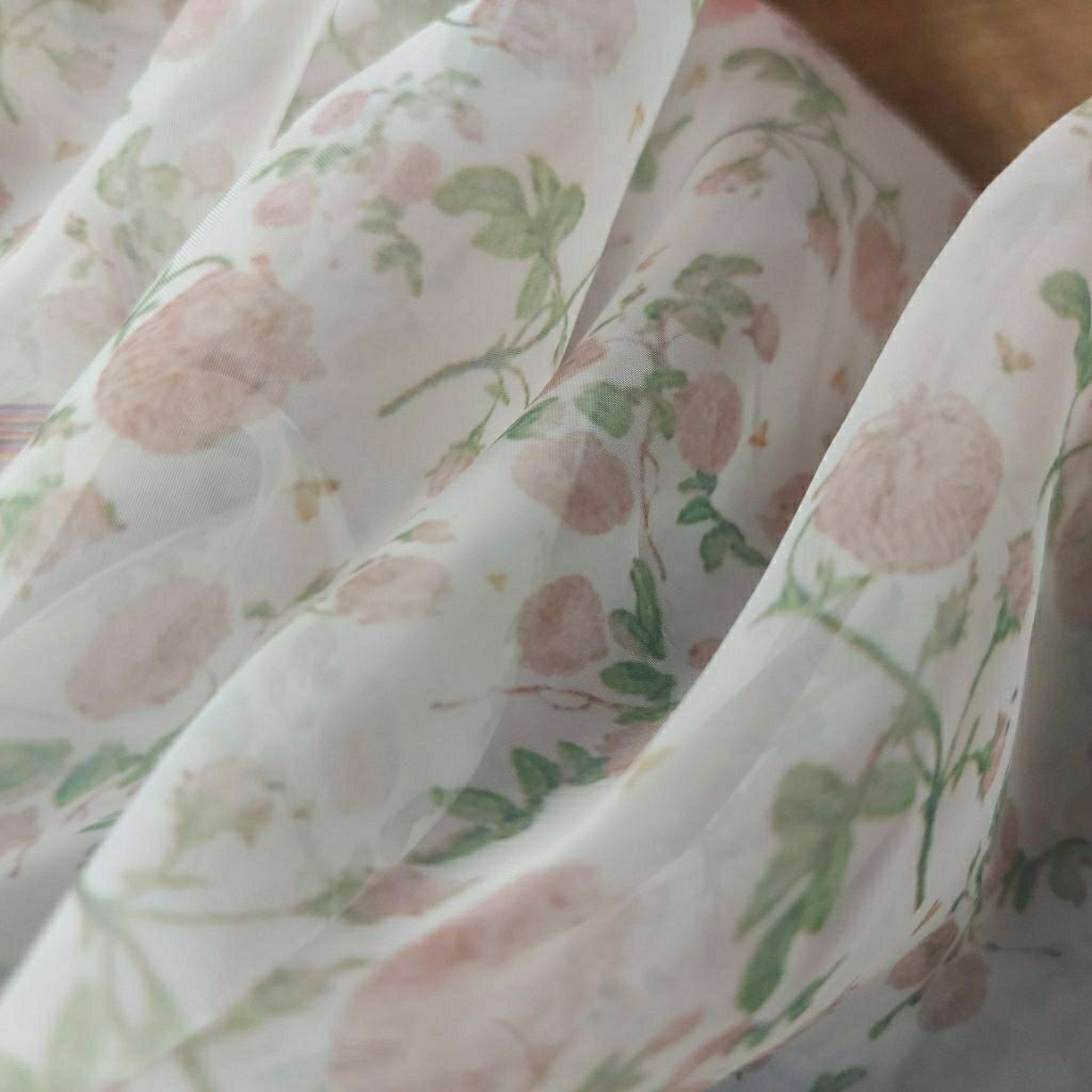 KAIN ORGANZA PREMIUM MOTIF BUNGA KECIL  - KAIN ORGANDI MOTIF KEMBANG KECIL  - BAHAN KAIN MOTIF BUNGA