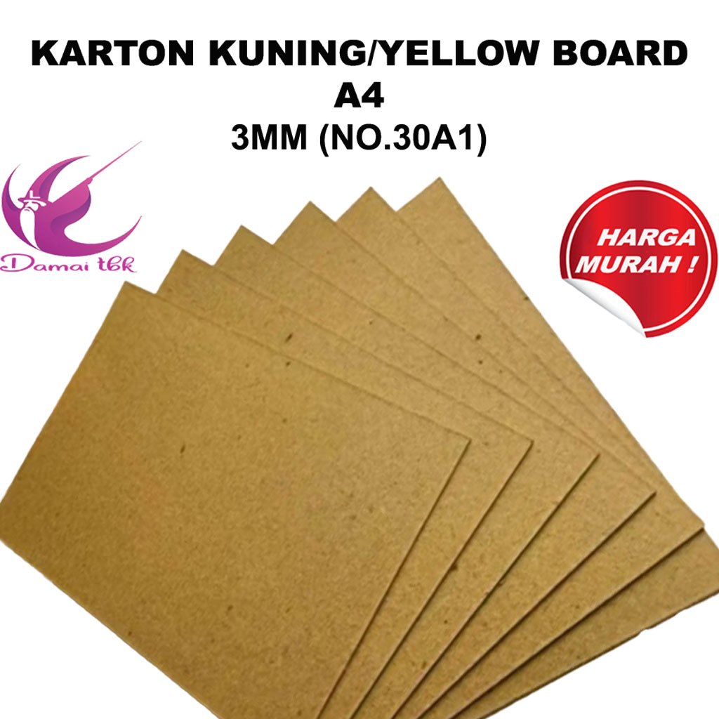 Karton Kuning A4 3mm - Yellow Board 3 mm A4 No. 30A1