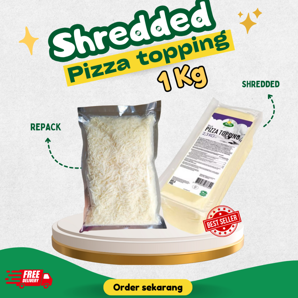 

Keju Shredded 1 Kg Mozarella Arla Pizza Topping Cheese Keju Parut Stick Shredded Mozarella