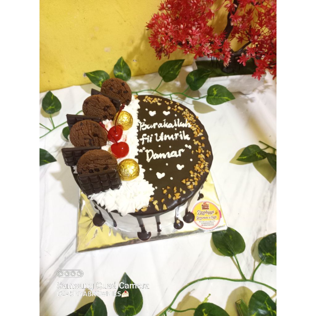 kue ultah semarang//kue tart brownies 16cm//kue tart siram coklat