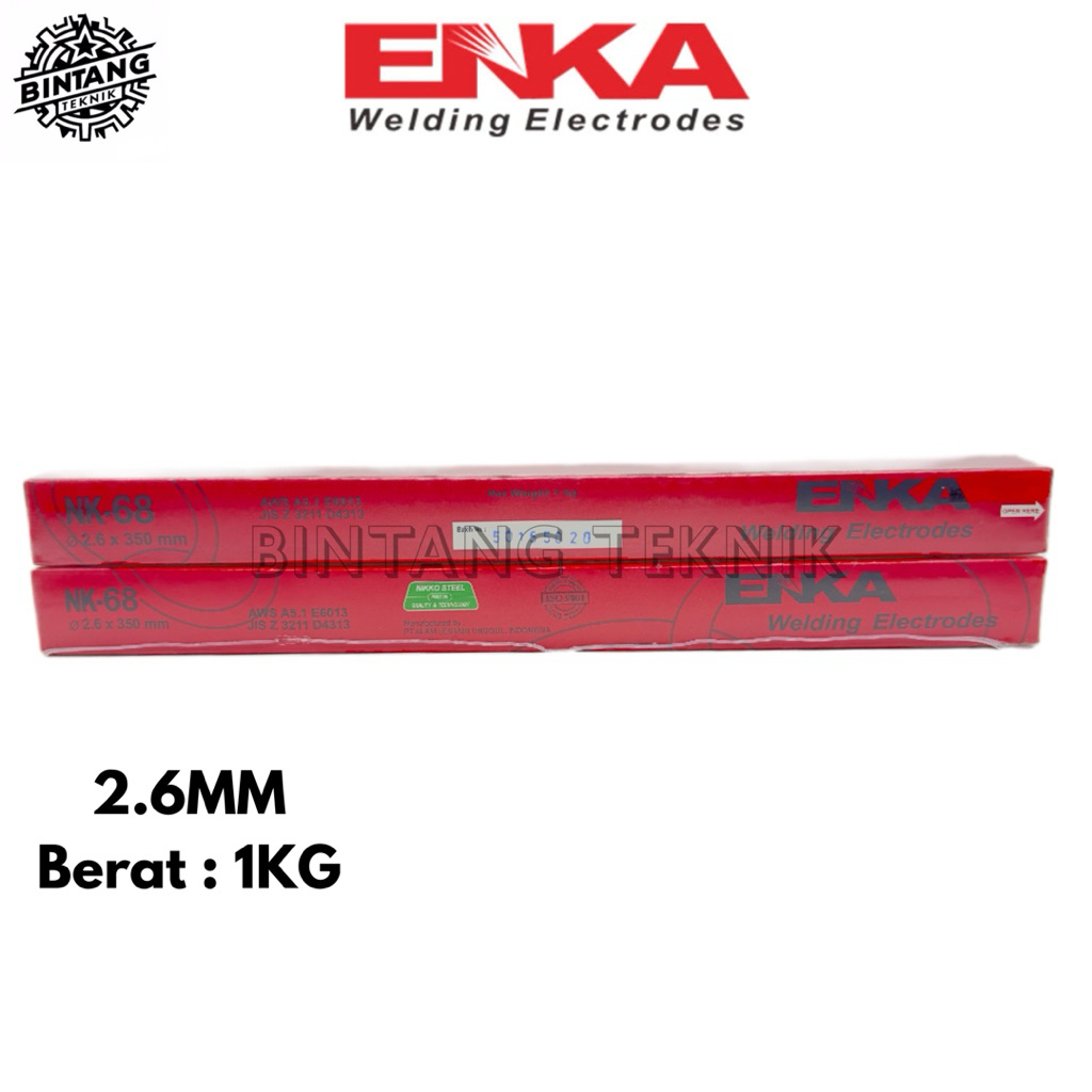 KAWAT LAS NK-68 2.6MM [1 KG] / KAWAT LAS ENKA NK-68 2.6MM [1KG] / ELEKTRODA LAS LISTRIK ENKA 2.6MM