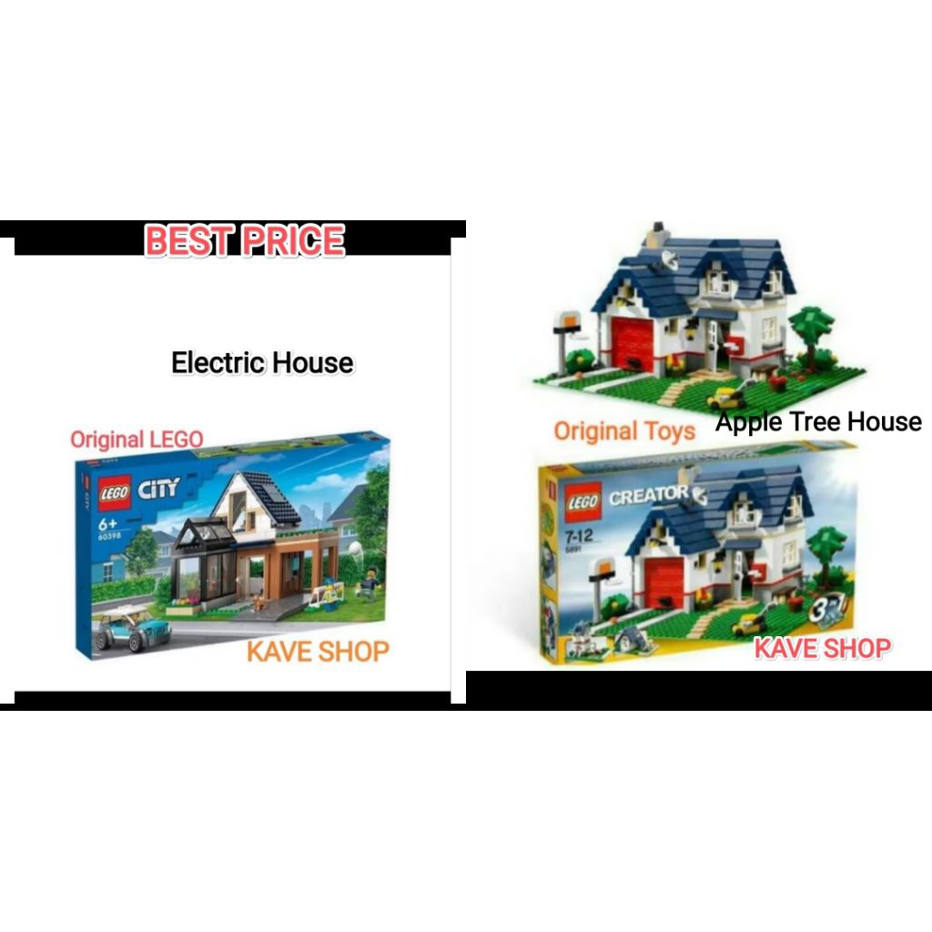 LEGO 5891 Creator : Apple Tree House - LEGO 60398 City : Electric House