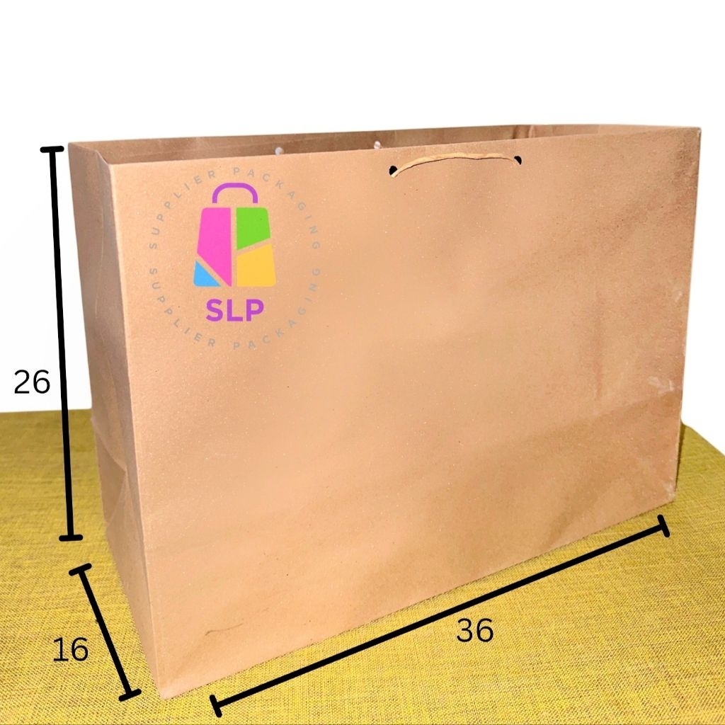 

Paper bag coklat P36 L16 T26 shopping bag jumbo besar XL 36X26 paperbag polos tas kertas tempat kado paperbag murah tebal kantong kertas souvenir goodie bag